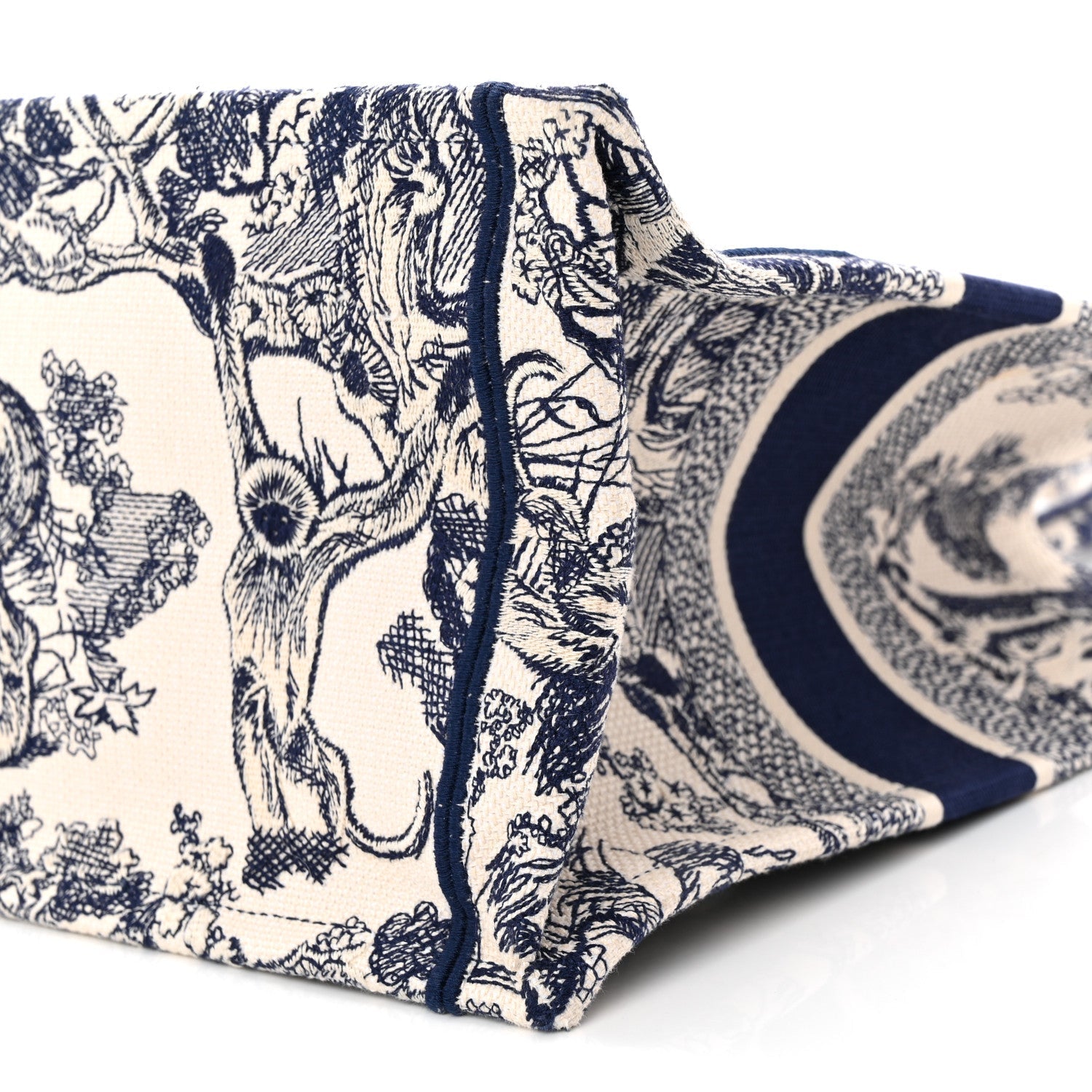 Canvas Embroidered Medium D1ORiviera Toile De Jouy Book Tote Blue