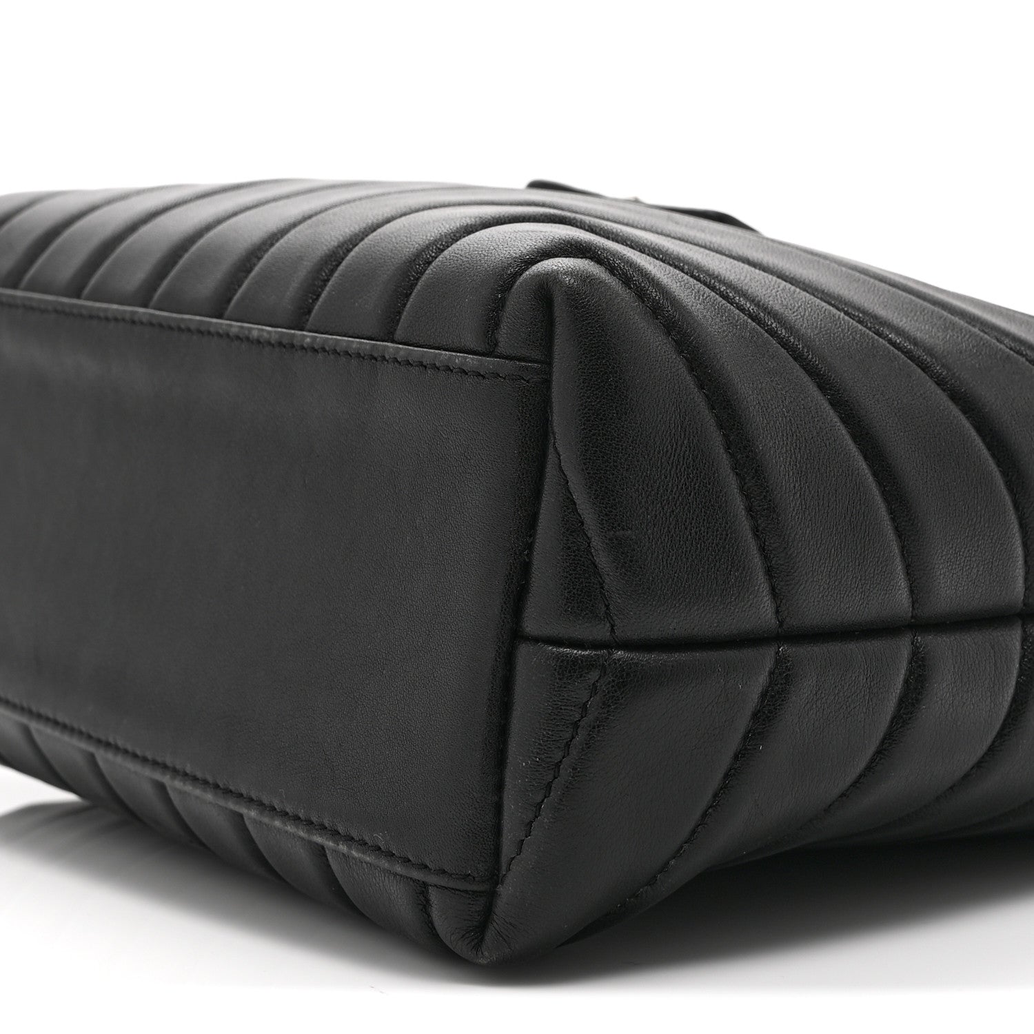 Calfskin Y Quilted Monogram Small Loulou Shopper Black