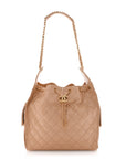 Caviar Quilted Medium CHNL 25 Handbag Beige