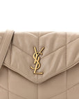 Lambskin Quilted Toy Loulou Puffer Monogram Chain Satchel Nude Powder