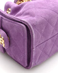 Suede Quilted Mini CHNL 25 Handbag Purple