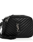 Calfskin Matelasse Monogram Lou Camera Bag Black