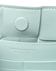 Calfskin Maxi Intrecciato Cassette Pouch On Strap Pale Blue