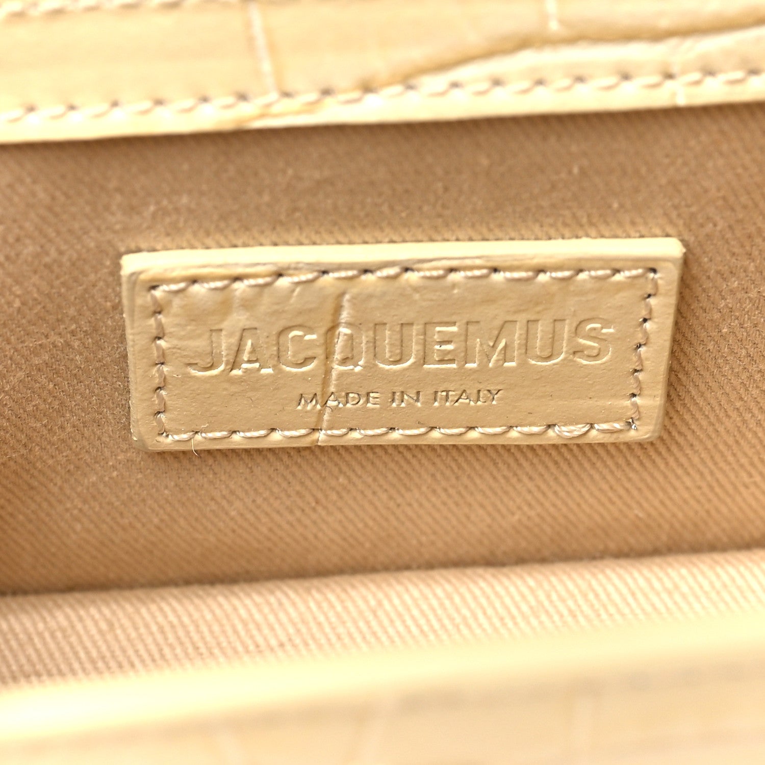 Calfskin Crocodile Embossed Le Chiquito Beige