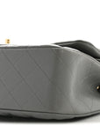 Caviar Quilted Jumbo Double Flap Grey