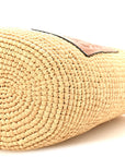 Calfskin Raffia Paulas Ibiza Pochette Bag Natural Tan