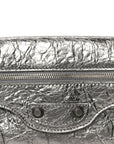 Metallic Agneau Arena Small Le Cagole Sling Bag Silver