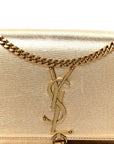 Metallic Calfskin Small Classic Monogram Kate Tassel Satchel Gold