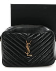 Calfskin Matelasse Monogram Lou Camera Bag Black