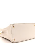 Saffiano Lux Medium Galleria Double Zip Tote Talco