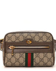 GG Supreme Monogram Web Small Ophidia Belt Bag 85 34 Dark Brown