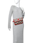 GG Supreme Monogram Apple Interlocking G Belt Bag Beige Multicolor Lobster Red