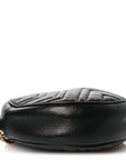Azalea Calfskin Matelasse Heart Mini GG Marmont Round Shoulder Bag Black