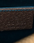 GG Supreme Monogram Textured Dollar Calfskin Web Small Ophidia Dome Shoulder Bag Beige Ebony New Acero