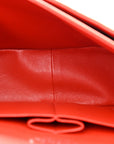 Lambskin Quilted Jumbo Double Flap Red