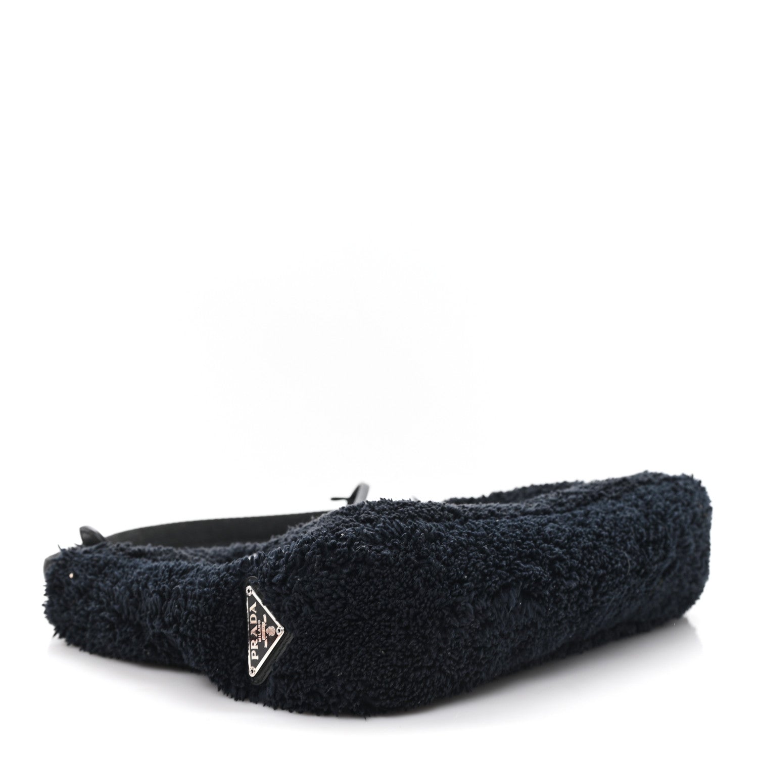 Terry Cloth Mini Re-Edition 2000 Bag Black White