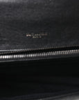 Sheepskin Matelasse Chevron Monogram Medium College Bag Black