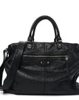 Agneau Classic Silver Hardware Weekender Black