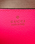 GG Supreme Monogram Textured Dollar Calfskin Web Ophidia Small Crossbody Bag Beige Ebony Fuchsia