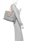 Monogram Denim Onthego MM Washed Gray