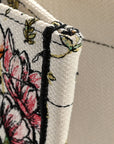 Canvas Embroidered Large D-Constellation Book Tote Latte Multicolor