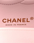 Caviar Quilted Medium Double Flap Light Pink