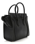 Drummed Calfskin Micro Luggage Black