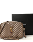 Calfskin Matelasse Monogram Lou Camera Bag Dark Beige
