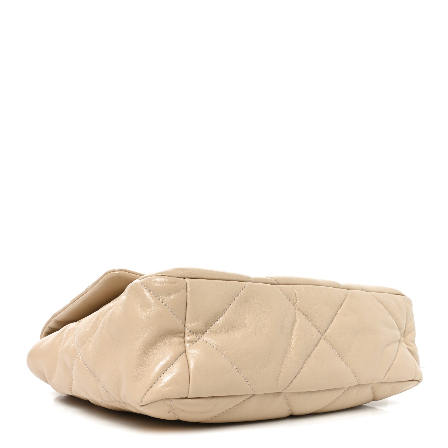 Lambskin Quilted Large CHNL 19 Flap Beige