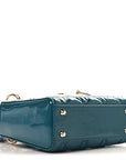 Patent Cannage Mini Lady Dor Blue
