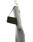 Fabric Jacquard FF 1974 Maxi Baguette Tobacco Moro Black