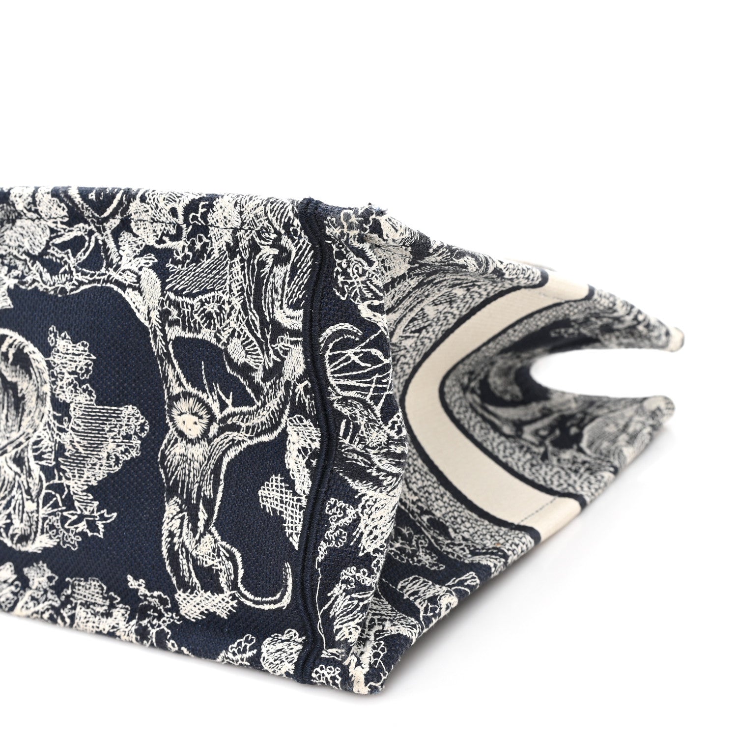 Canvas Embroidered Medium D1ORiviera Toile De Jouy Reverse Book Tote Blue