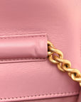 Metallic Lambskin Quilted Boy Wallet On Chain WOC Pink
