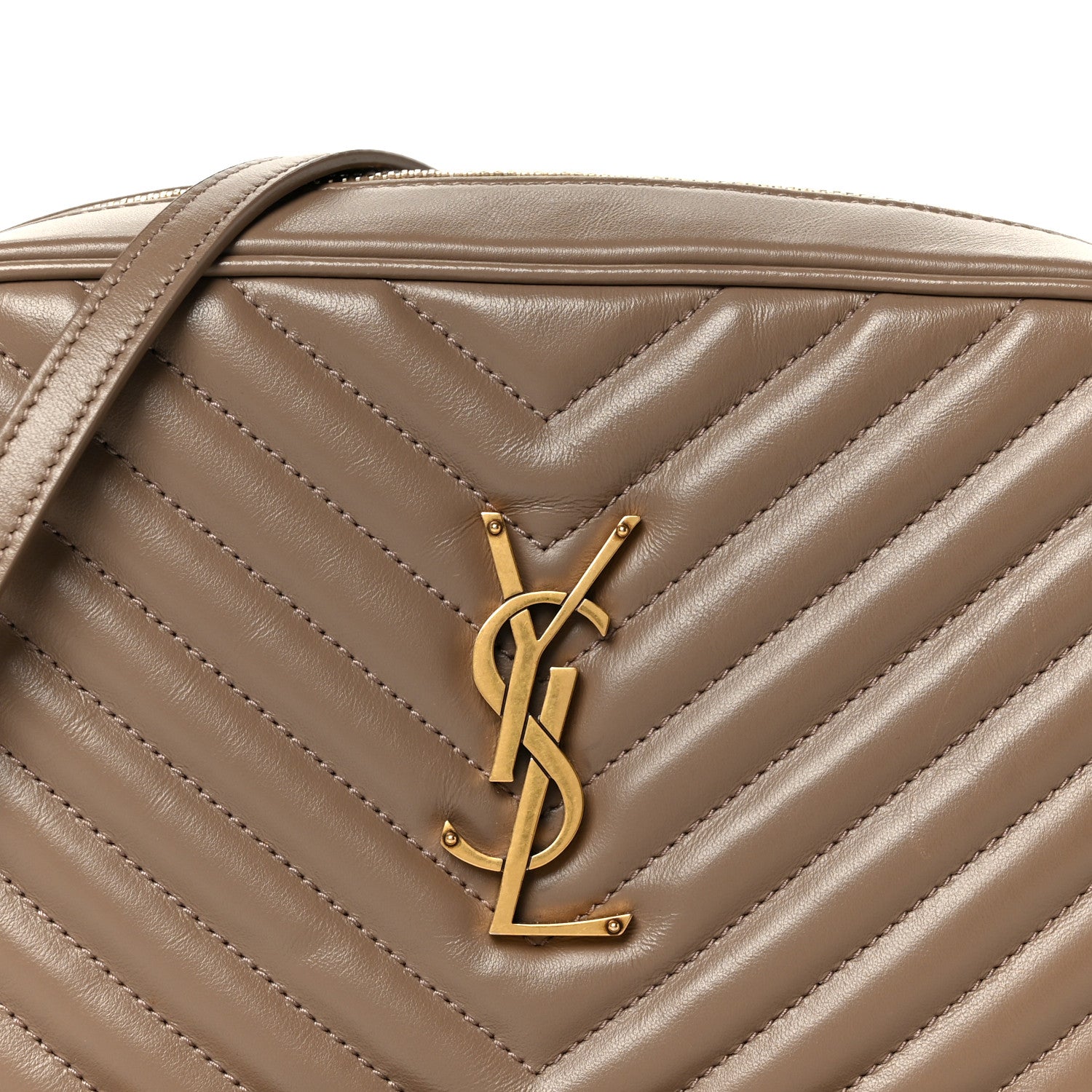 Calfskin Matelasse Monogram Lou Camera Bag Dark Beige