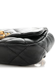 Goatskin Quilted CHNL 19 Waist Bag Black