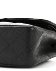 Caviar Quilted Small Double Flap Black