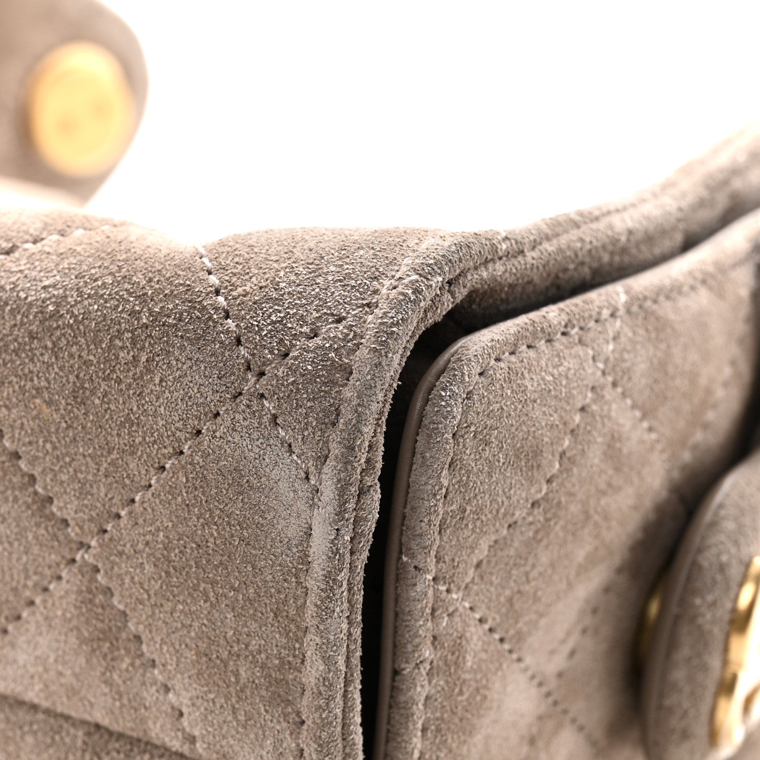 Suede Quilted Mini CHNL 25 Handbag Dark Grey
