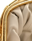Metallic Crinkled Lambskin The Pouch Oversized Clutch Oro