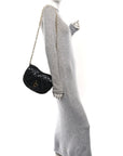 Lambskin Quilted Rocking Horse Shoulder Bag Black