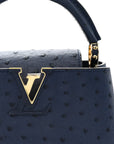 Ostrich Capucines Mini Indigo