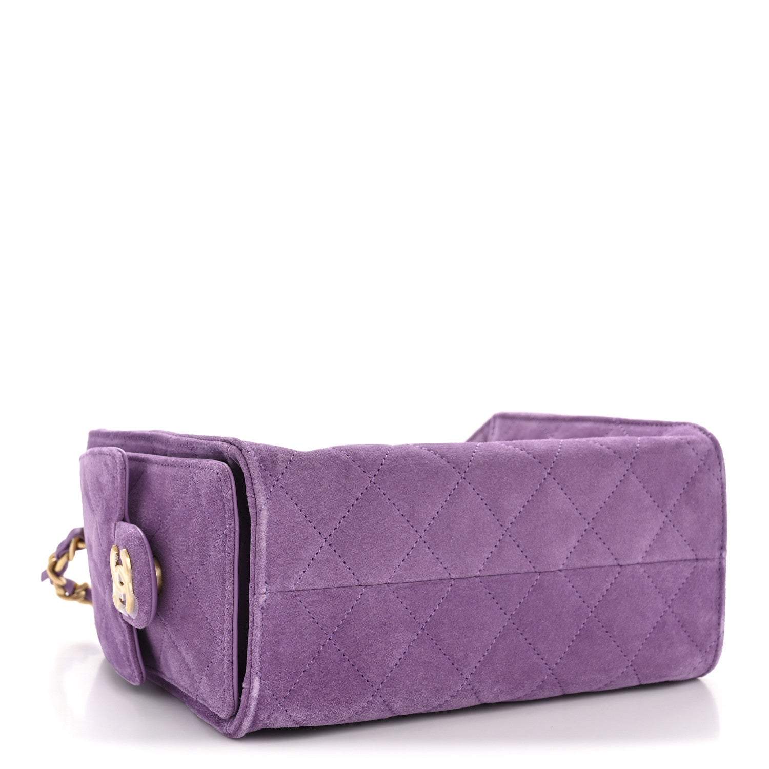 Suede Quilted Mini CHNL 25 Handbag Purple