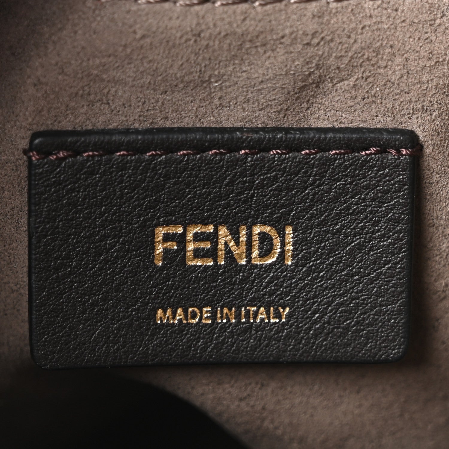 Shearling Vitello Dolce F is FNDI Macro FF 1974 Mini Mon Tresor Bucket Bag Tobacco Black