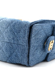 Washed Denim Quilted Mini CHNL 25 Handbag Blue