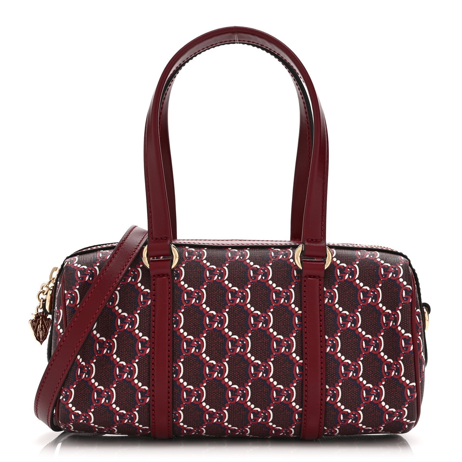 GG Shadow Monogram Ophidia Top Handle Bowler Bag  Rosso Ancora Red