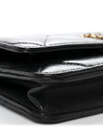 Lambskin Quilted CHNL 19 Wallet On Chain WOC Black