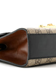 GG Supreme Monogram Calfskin Small Padlock Shoulder Bag Beige Black Cuir