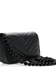 Calfskin Matelasse Monochrome GG Marmont Chain Belt Bag Black