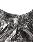 Metallic Agneau Arena Le Cagole Shoulder Bag XS Silver