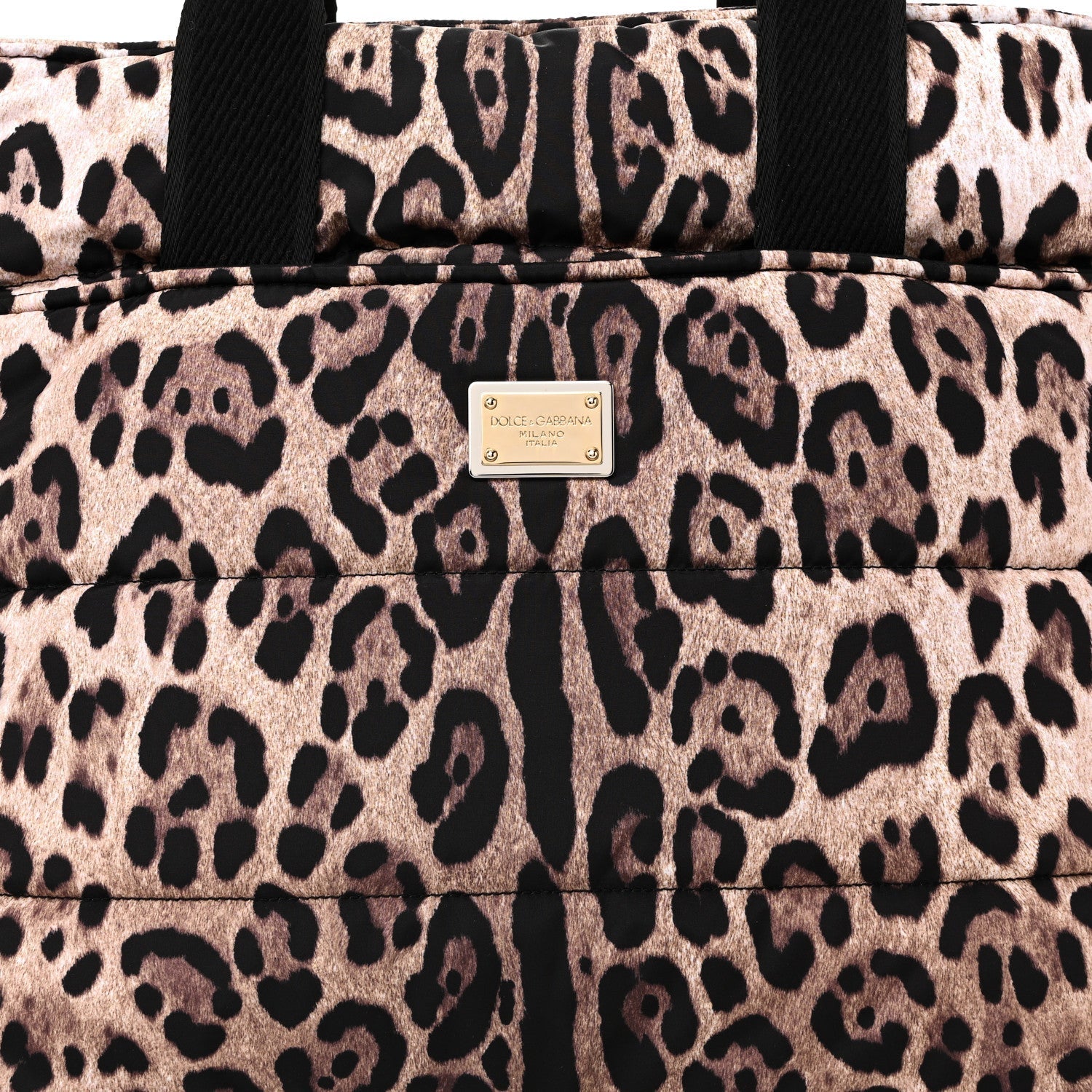 Nylon Leopard Print Changing Bag Brown