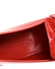 Calfskin Matte Crocodile Womens Paris Loafers 36 Orange Solaire
